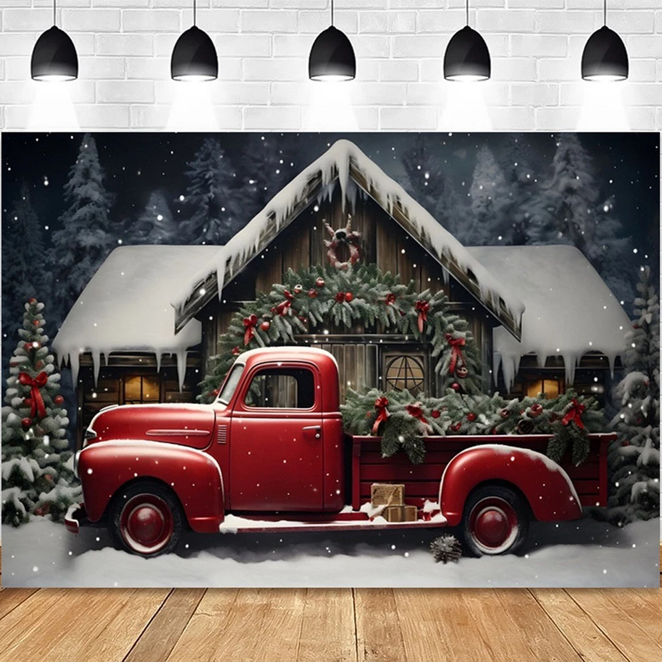 Weihnachten Hintergrund Stoff Party Neujahr Vintage Roter Kinder Fotost1609 - Bild 3 von 4