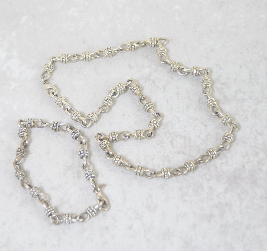 Signed PREMIER DESIGNS Silver Plate Bracelet & Ne… - image 4