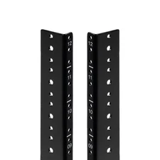 NavePoint Vertical Rack Rail Pair DIY Kit with Hardware, Black