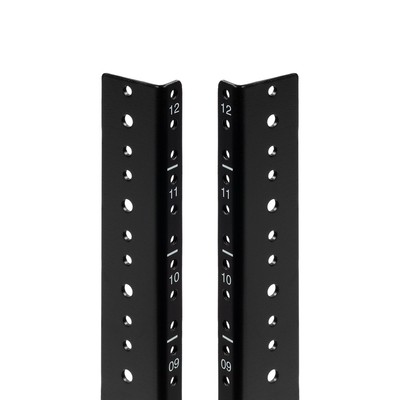 NavePoint Vertical Rack Rail Pair DIY Kit with Hardware, Black