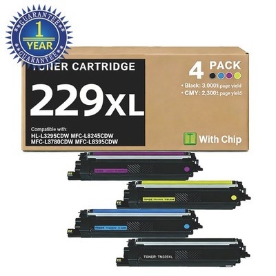 4PK TN229XL TN229 Toner Cartridge For Brother MFC-L3780CDW L3720CDW HL-L3220CDW