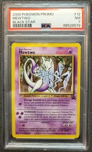 2000 Pokémon Mewtwo Black Star Promo PSA 7 NM Near Mint #12