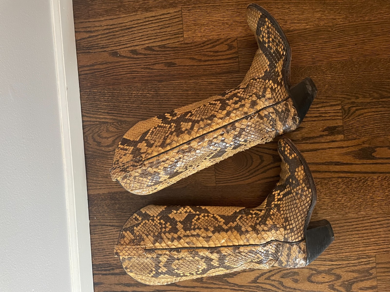 Dan Post Vintage Full Cut Python Snake Western Co… - image 3