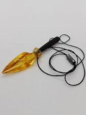Pendant Viking Odin's Spear Gungnir Carved Genuine Baltic Amber Bog Oak 3.5g