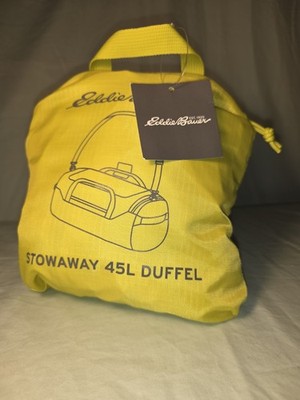Eddie Bauer Stowaway Packable 45L Duffel Bag Citrus Yellow Travel Gym NWT