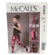 McCALL'S M7663 Jacket Tops Leggings Sewing Pattern Size 6-14