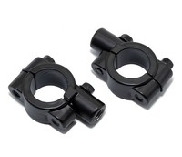 "Spiegelhalterung Parzini Spiegeladapter M10 22Mm 7/8\" Aluminium Schwarz 2 StüCk"