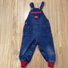 OshKosh B'gosh Baby Denim Overall One-Piece 3T Size 3 Geometric Vintage 90s