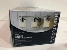 Hampton Bay Truitt 3-Light Brushed Nickel Bath Bar Light New