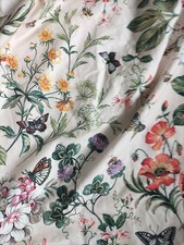 Bespoke Bay Window Floral Print Curtains 57" Long 156" Wide Pencil Pleat Lined