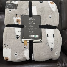 Spells  Potions Halloween Blanket Ghosts pumpkins 90x90 Queen Soft Throw