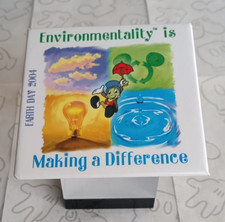 Jiminy Cricket Earth Day Environmentality Pinocchio 2004 Disney Pin Button 29348