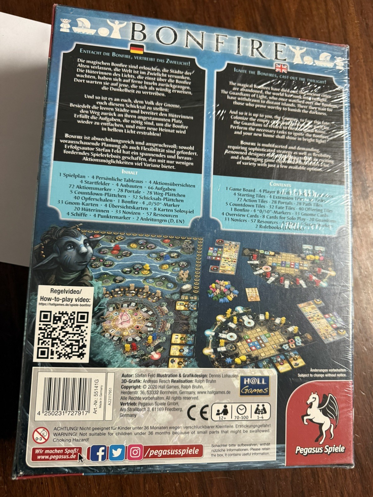 Bonfire Board Game Pegasus Spiele Hall 2020 Edition, Complete in Box