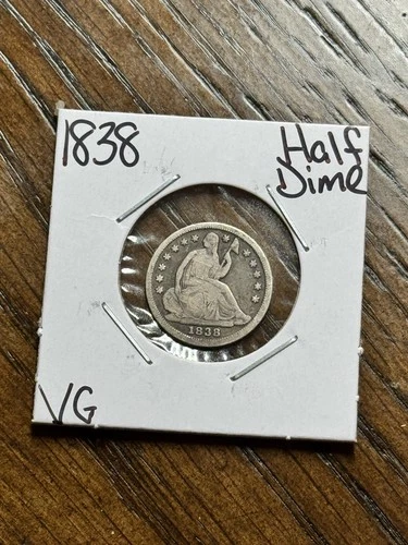1838 Seated Liberty Silver Half Dime VG Very Good U.S. 5c Type Coin (Raw18689)
