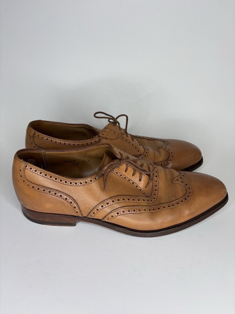 Peal & Co Brooks Brothers Oxford Dress Shoes Cap Toe Tan Leather US 11 England Peal-Co-Brooks-Brothers-Cap-  main image 3