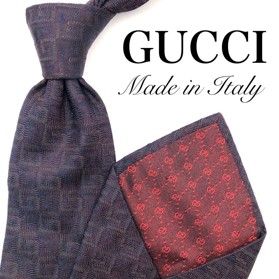 GUCCI Necktie Tie All over G Logo pattern Made in Italy Used Men's 100% Silk