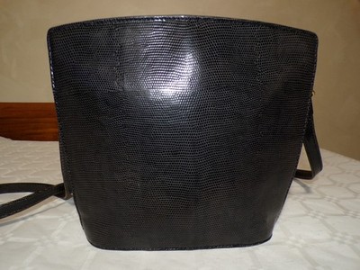 WILJOTTI LEDER TASCHE LOCHER ZÜRICH LIZARD SKIN BLAU 100% ORIGINAL