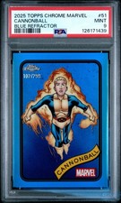 2025 TOPPS CHROME MARVEL BLUE REFRACTOR #51 CANNONBALL 102/299 PSA 9