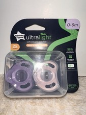 NEW 2-PACK TOMMEE TIPPEE ULTR-LIGHT SOFT SILICONE PACIFIERS 0-6 MONTHS BPA FREE