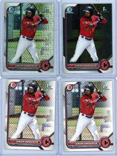 4 JUNIOR SANQUINTIN 2022 1ST BOWMAN CHROME MOJO REFRACTOR + CHROME BASE RC # 80