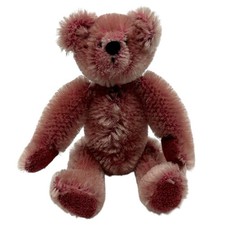 Deb Canham Rose Pink 3" Mohair Bear Jointed Plush Figure Mini
