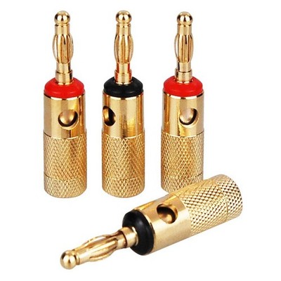 Dynavox Bananenstecker 4er Set HiFi Banana Pins Stecker Löt- & Schraubanschluss