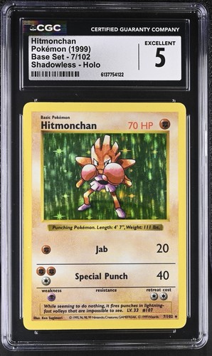 Hitmonchan (Shadowless) graded CGC 5 for sale on eBay