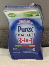 Purex Complete 3-in-1 Laundry Sheets Dispenser 20 Loads Sheets Spring Oasis NEW
