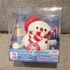 Build-A-Snowman Squishy Snowman Figurine Kit w/ Glitter, Scarf  2 Toy Candles