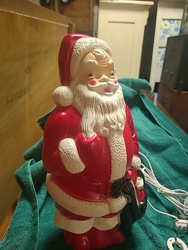 Vintage 13" Empire 1968 Plastic Blow Mold Tabletop Santa Claus Holiday Antique - Picture 2 of 11