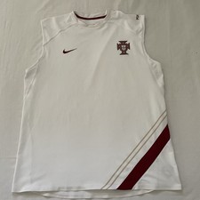 VTG Y2K Nike Portugal Sleeveless Soccer Jersey Men XL White Sphere Dry UEFA