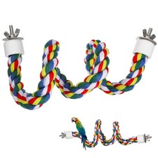 Colorful Bird Rope Perch Stand, Birdcage Swing Spiral Toys, Bird Bungee Rope ...
