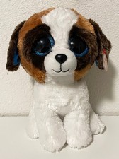 Ty Beanie Boos Duke The Dog 9" Medium Blue Glitter Eyes 2017
