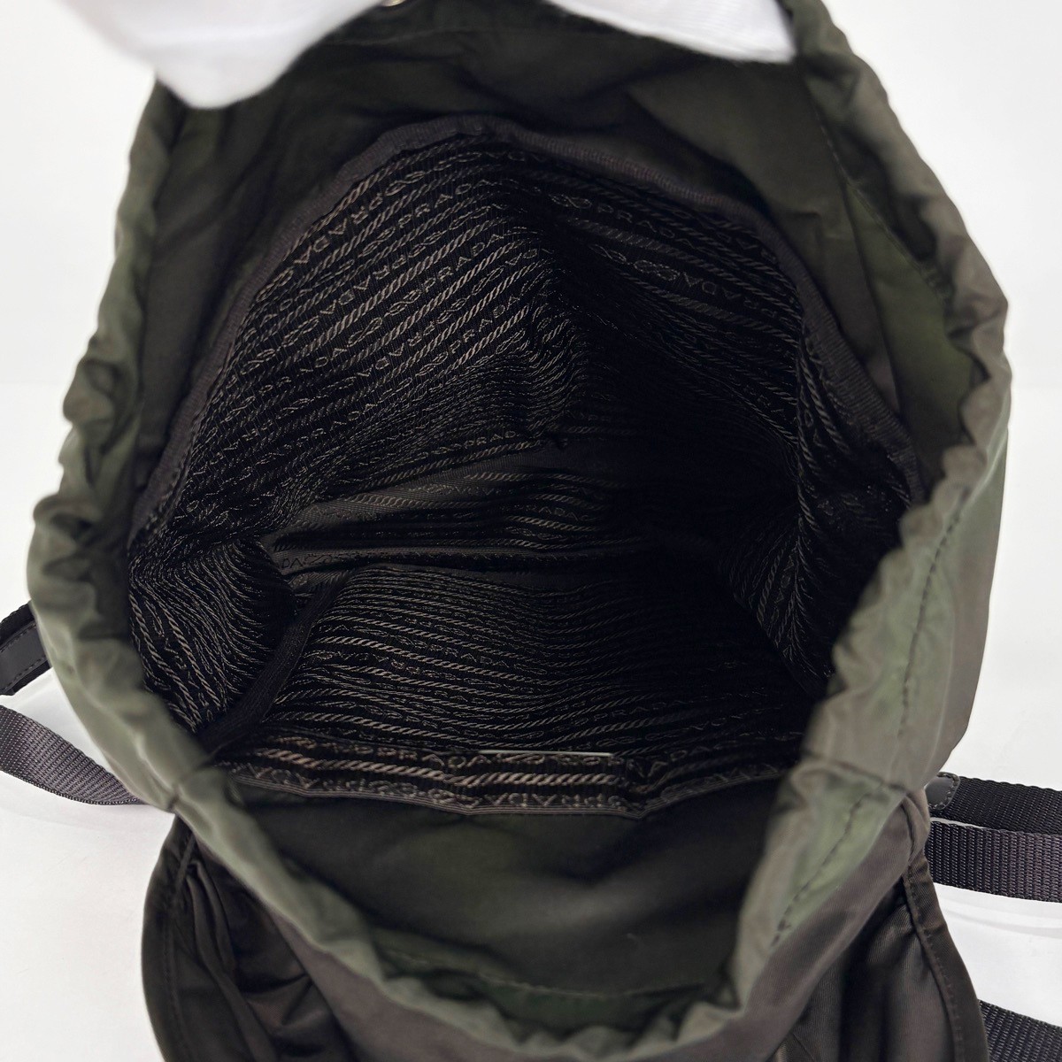 PRADA with logo Backpack Backpack Test nylon khak… - image 8
