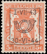 Zgrill89 Belgium Precancel Stamp Coat of Arms 1943-44 MNG