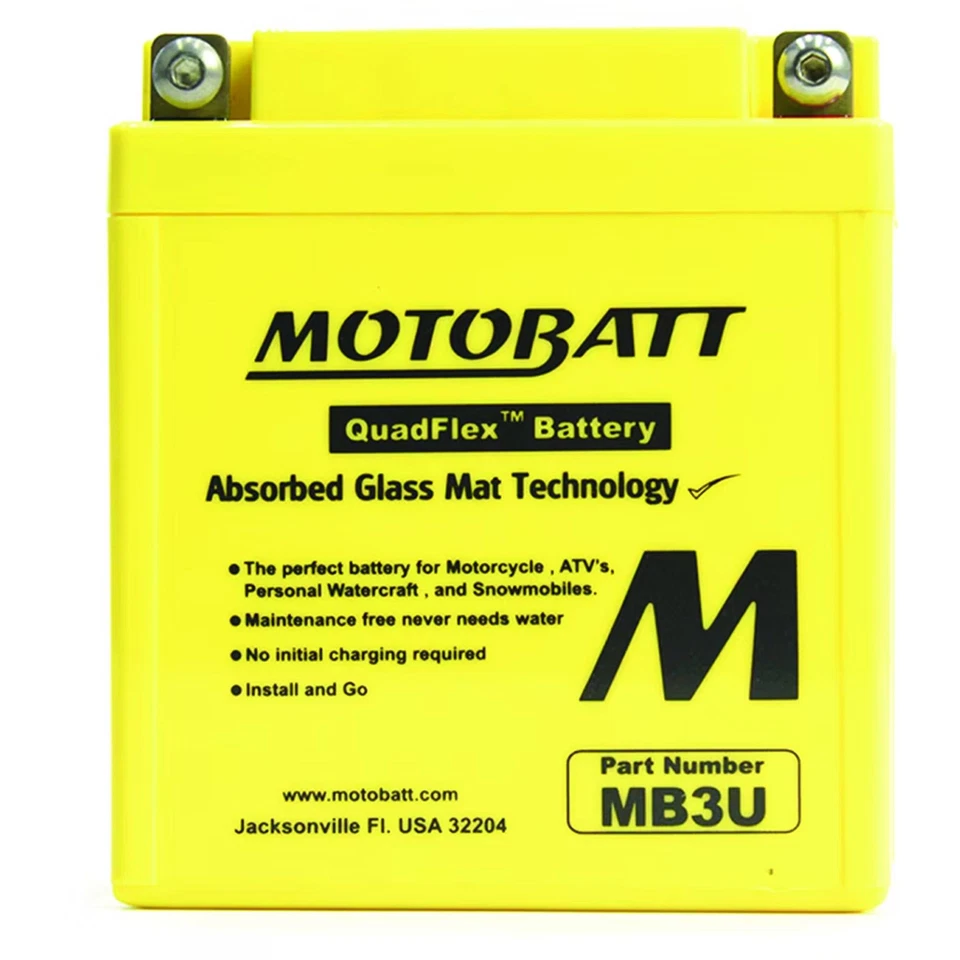 Motobatt Battery For Honda XL350R 350cc 84-85 YB3LA YB3LB Foto 2 de 3