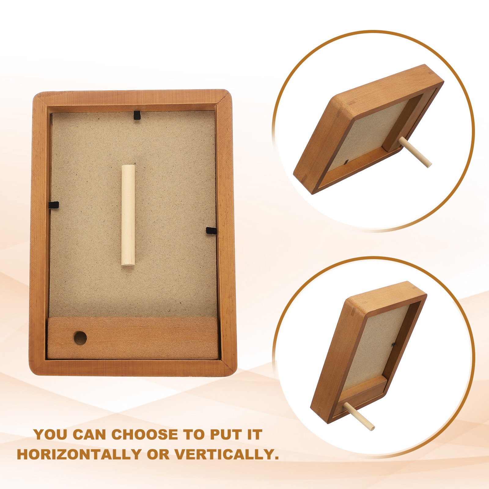 2pcs 3 x 4" Wood Mini Photo Frames Wooden Finish Picture Frame, Teak Color