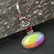 Rainbow Solar Quartz Garnet Gemstone Ethnic Handmade Pendant Jewelry 3