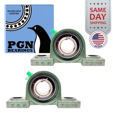 (2) UCP205-16 Solid Base Pillow Block Bearing 1" Bore Self Aligning 2 Bolt