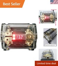24V Car Audio Gold-Plated Fuse Holder - Digital Display and 2-Way Distribution