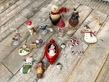 Snowman Christmas Ornaments Lot Of 15 Metal Glass Plastic Resin Snowmen 5  - 1  