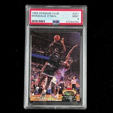 PSA 9 MINT 1992 STADIUM CLUB #201 SHAQUILLE O'NEAL