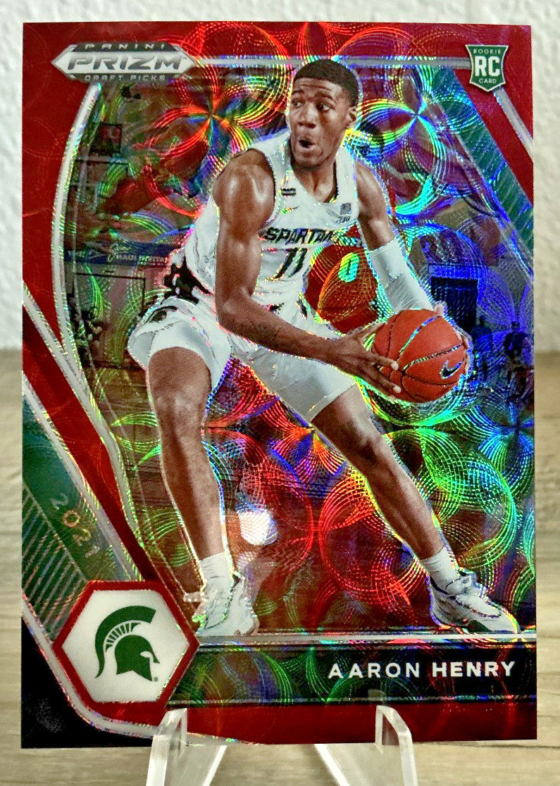 2021 Prizm Draft Picks AARON HENRY #/88 Red Choice RC #48 Mighigan State