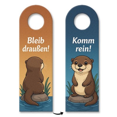 Cartoon Otter Bleib draußen! Komm rein! Türhänger 10er Set