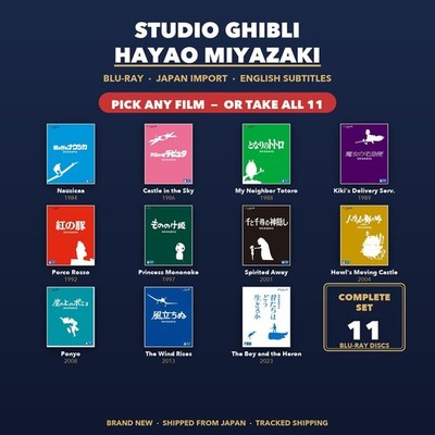 New Studio Ghibli Hayao Miyazaki Blu-ray Japan English Subtitles Choose Title