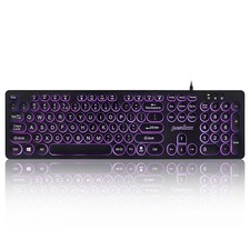 Perixx PERIBOARD-317R Wired Backlit USB Keyboard - Big Print Letter - Tri-Col