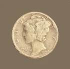 1942-P Mercury Dime 10 Cents 90% Silver