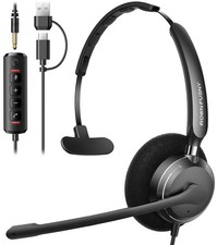 USB Headset with Microphone for PC, Computer Headset with Microphone Noise Ca...