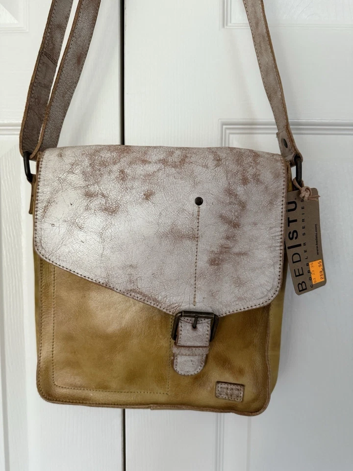 Bedstu кожи через плечо Дамская сумка искусственно состаренный сплетенный наплечная сумка - Изображение 2 из 4