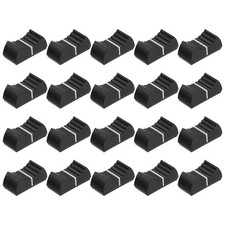 20 Pack Black White 8x1mm Plastic Potentiometer Slider Knobs